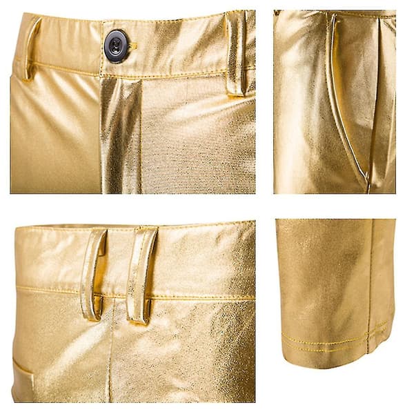 Bukser til modne mænd, lyse bronzefarvede, afslappede bukser med mellemhøj talje Gold 2XL