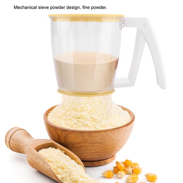 Handheld Cup Flour Sifter Strainer Powder Mesh Sieve Baking Tool with Lid
