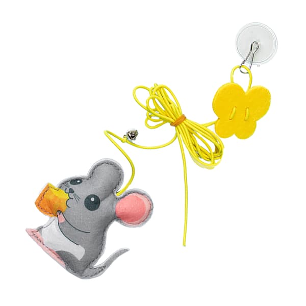 Door Cat Teaser Toy Retractable Replaceable Felt Pendant Elastic Rope Interactive Doorway Kitten Toy Mouse