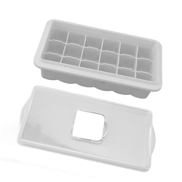 Ice Cube Tray Silikon Easy Release 18 Ice Cubes Maker Form med genomskinligt lock för Whisky Mjölk Te Vit