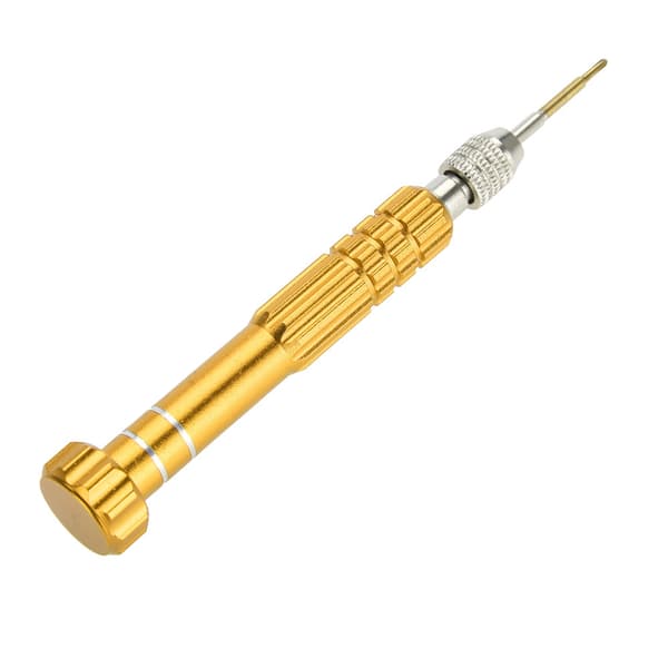Screwdriver Handle with 5 Precision Bits Phone Glasses Watch Repair Tool Kit (Gold)