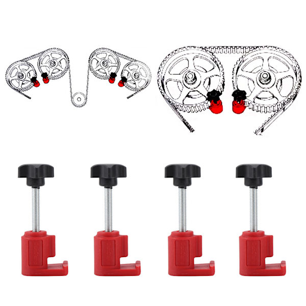 Universal Dobbelt Cam Clamp Kamaxel Kæde Hjul Låsende Motor Timing Tool Kit