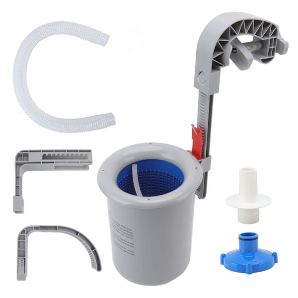 Pool Surface Skimmer Plastic Grey Wall Mounted Automatic Cleaning Filter Debris Collector for Pool