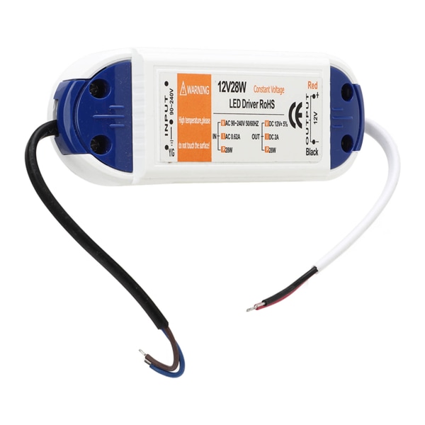 LED-strömförsörjning 0,62A AC90‑240V till DC12V LED-strömtransformatoradapter LED-drivrutin för hembelysning 2A 28W