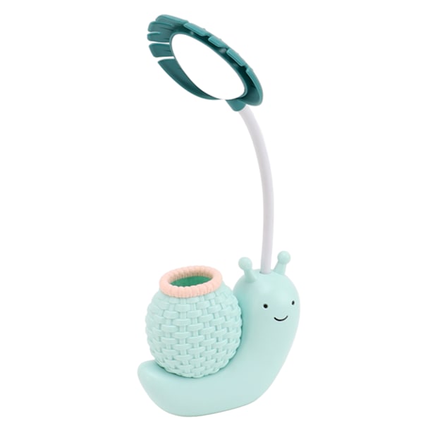 Sneglen Øjenbeskyttelse LED Lampe Senglampe USB Opladning Lærings Læselampe med Penneholder til Børn Blå