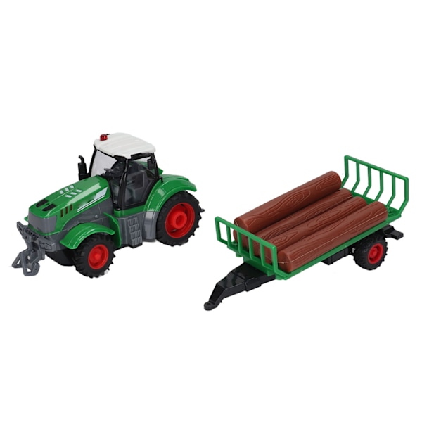 RC Farm Tractor Toy 4 Channel Drive Fjärrkontroll Truck Trailer Set med uppladdningsbara batterier för pojkar, flickor