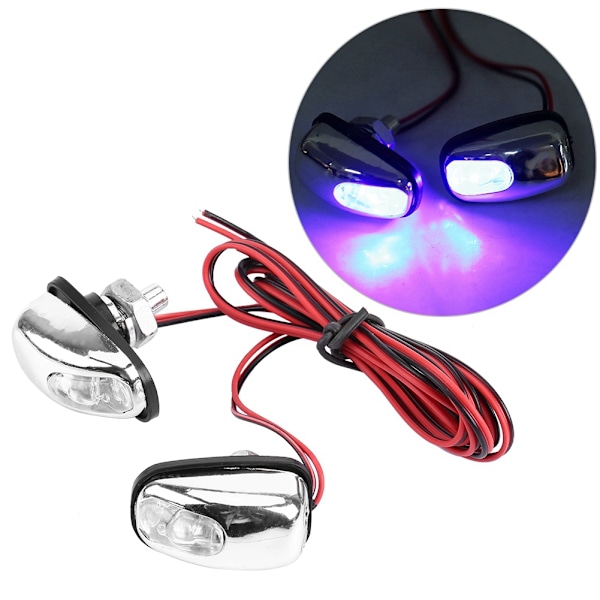 Par LED-ljus Torkarhuv Vindruta Vattenspraymunstycke Spolarlampa 12V