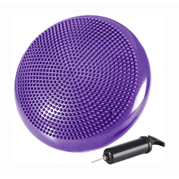 Runda luftkuddesäten diameter 33 cm med pump för balansträning Purple