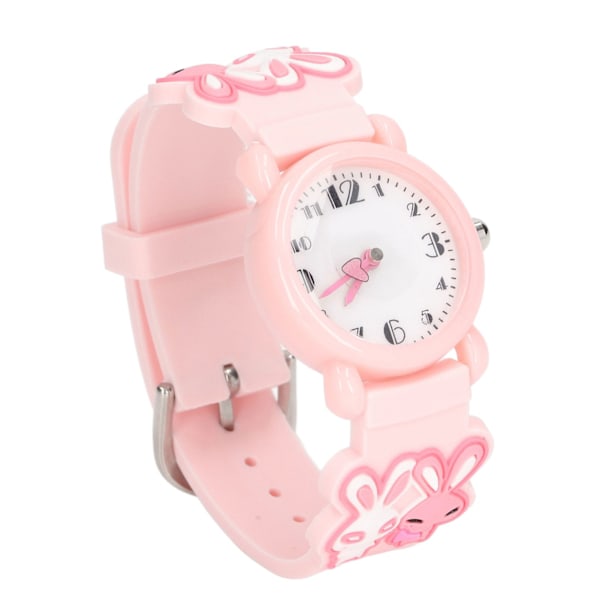 Børneure 3D Tegneserie Mønster Vandafvisende Sød, Klar Nummerering Armbåndsur til Småbørn til 3 til 8 År Piger Drenge Rosa