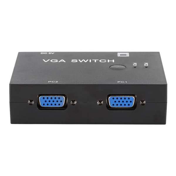 HD VGA Splitter 2 Port Switcher - Datortillbehör för Dual Display Switching