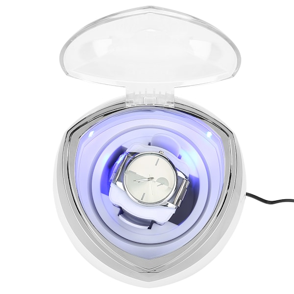 Bärbar Watch Winder Box Display Cases Automatisk roterande blå LED-belysning