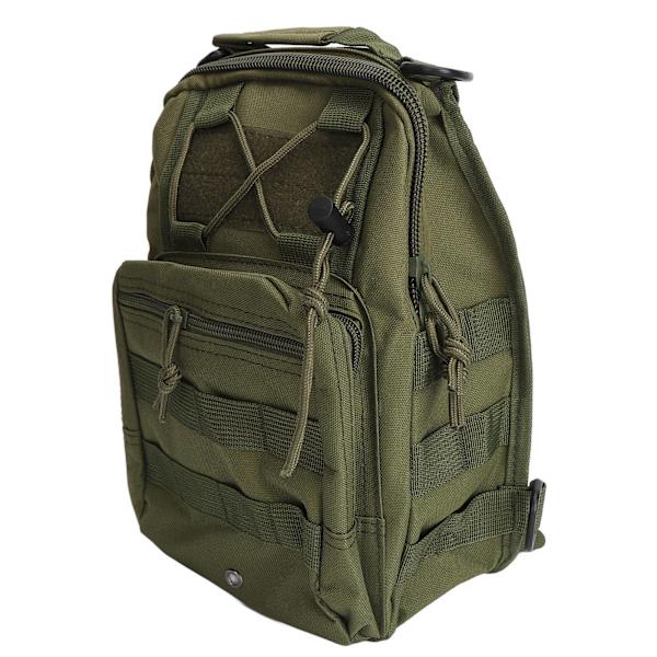 Sling Bag Flerlagers Förvaring Bröstväska Canvas Sling Ryggsäck för Cykling Vandring Camping Resor OD Grön
