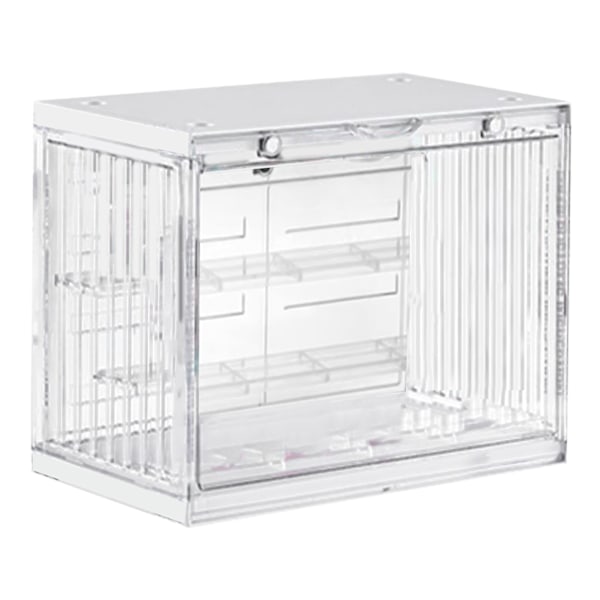 Plast Action Figur Vitrine Hylla Dammtät Figur Samlarföremål Display Box Stapelbar docka Vitrine med dörr Transparent