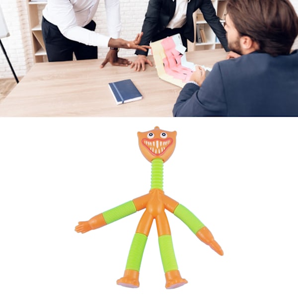 Lang hals poppende rør Fidget Legetøj Interessant udvidende stræk rør Sensorisk Legetøj Soveværelse Orange