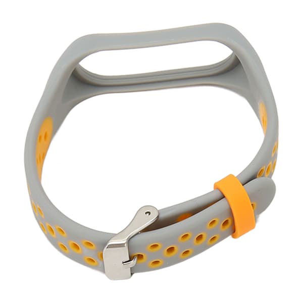 Replacement Strap Full Protection Adjust Size Soft Silicone Smart Wristband for Mi Band 7 Grey Orange