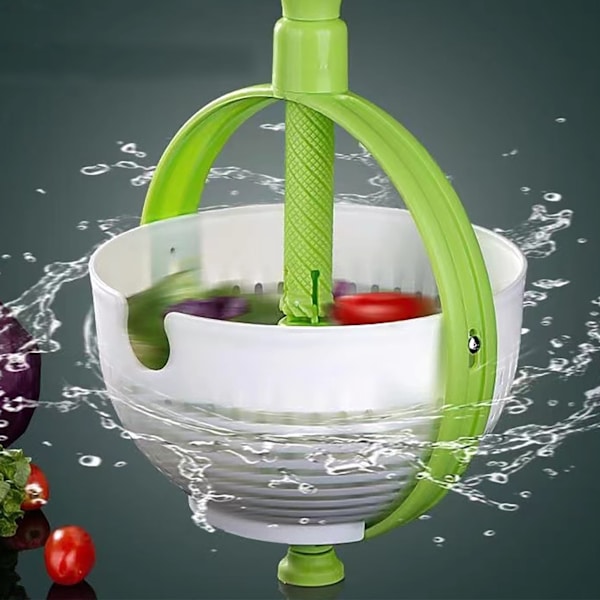 Roterande avloppskorg Sallad Dräneringskorg Frukt Grönsaker Snabbtorkande verktyg för hemköket