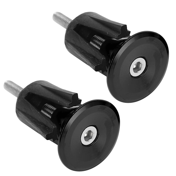 2ST Styre End Caps Styre Plugg for terrengsykler landeveissykkel Svart