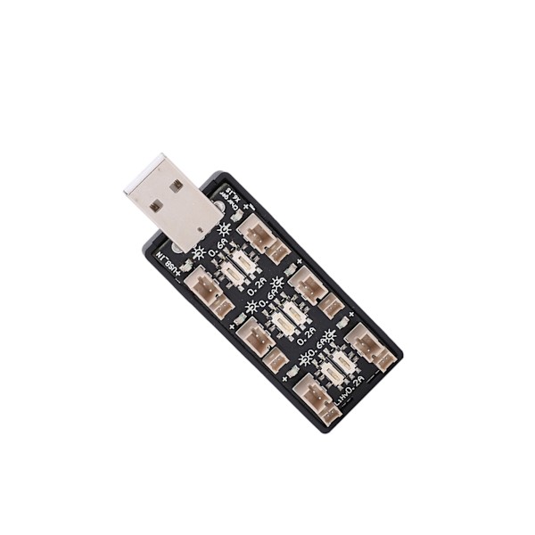 6-kanals USB til 3,7V batterilader med 6 LED-indikatorer Ladeenhet 2,5-4,35V