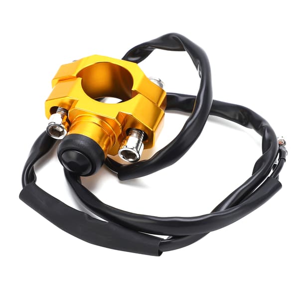 Universal Motorcykel Stop Start Kill Switch med Monteringsplade til 7/8 tommer Styr - Guld
