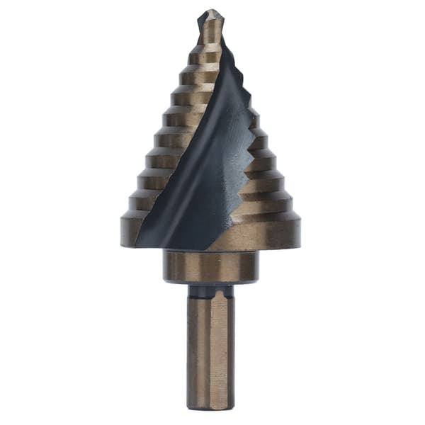 Spiral Step Drill 10 Size Dark Yellow High Speed Steel Fluted Step Drill Bits