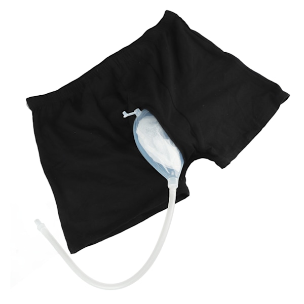 Bærbar Urinpose til Mænd Elastisk Midjebånd Genanvendelig Mænds Shorts Kispose til Inkontinens Ældre L