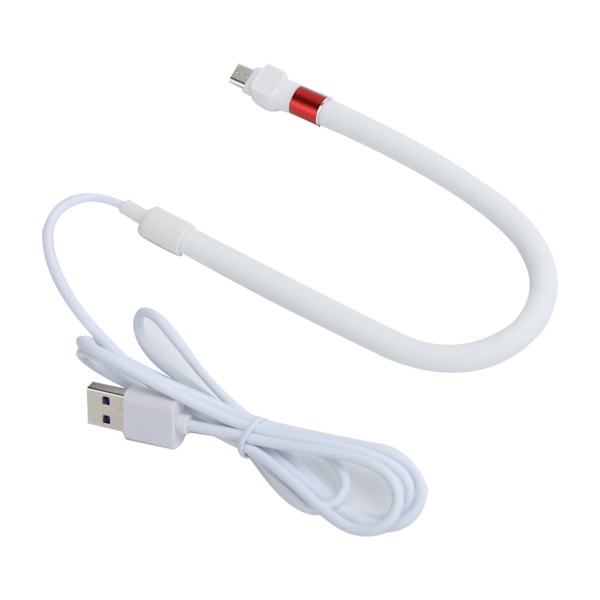 Mobiltelefonställ Laddningskabel Snabbladdning Flexibel Telefonhållare Micro USB Datakabel Vit