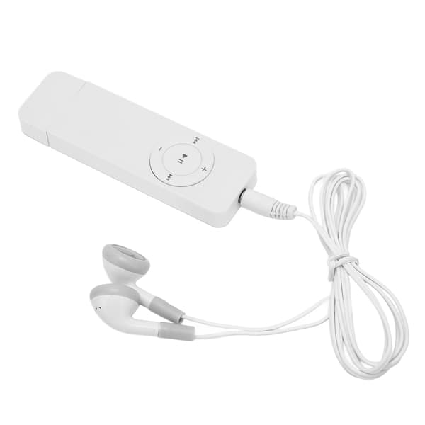 Minimusikkspiller - tappefritt lyd, opptil 64 GB, perfekt for studenter, løping og reiser (hvit)