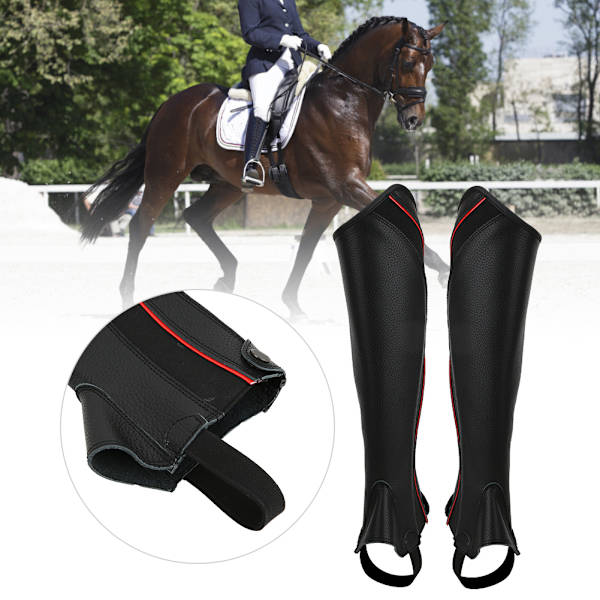 2ST Professionelle Ridebukser til Heste Sport Beskyttelseslæder Leggings BlackM
