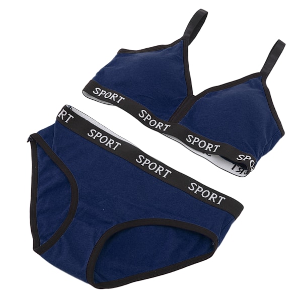 Dam Sport BH Underkläder Set Mjuk Andas Justerbar Kammad BH Trosor i bomull för Yoga Träning Royalblue