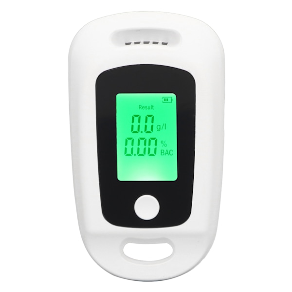 Alkoholdetektor USB Uppladdningsbar Hög precision Bärbar Alkoholtestare med LCD-skärm Vit