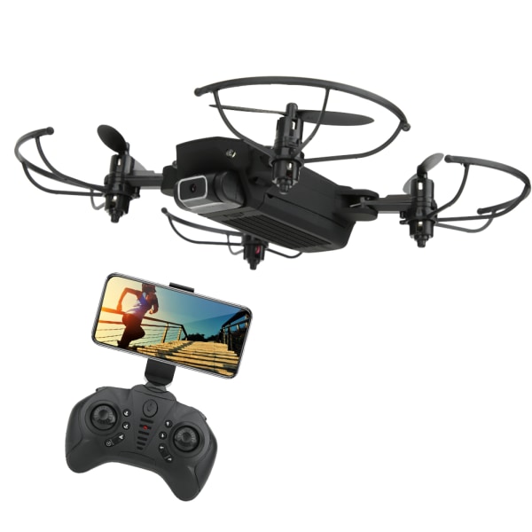 Mini-taittava drone HD-kameralla Ammattimainen WIFI RC Drone QuadcopterMusta 480P