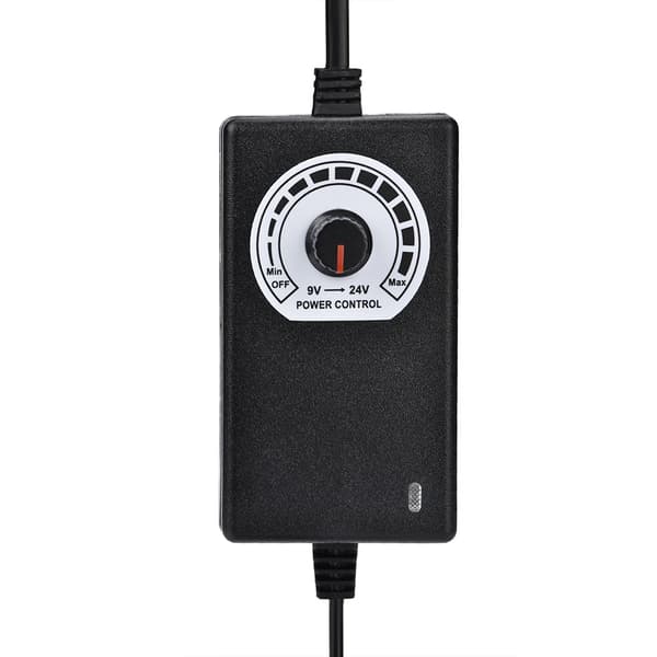 Justerbar strømforsyning til hastighedsstyring af motor - 9V-24V, 1A (EU-stik)