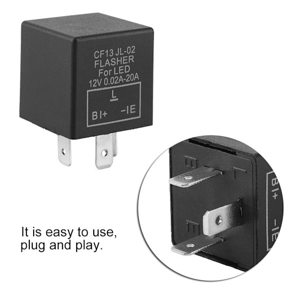 Elektronisk LED Justerbar Blinkrelais Til Blinklys FLL002 CF13 JL-02