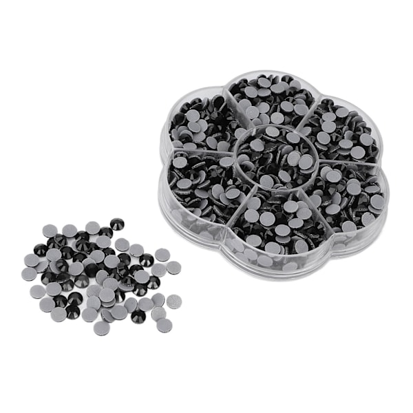 1000 stk. Rhinestones Skinnende Gennemsigtige Dekorative Neglekunst Forsyninger til Piger Kvinder JM201 Sort
