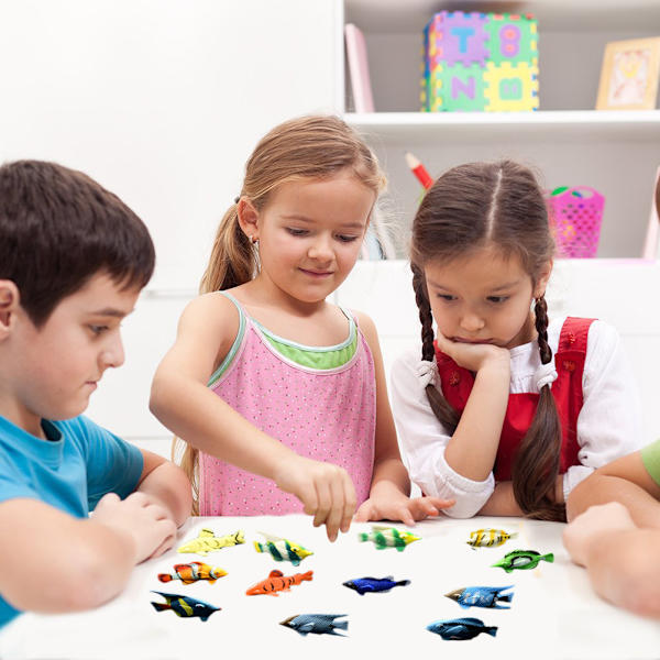 12 stk Mini Tropiske Havfisk Pet Figurer Legetøj PVC Pool Fisk Legetøj Tidlig Uddannelse Mini Havfisk Legetøj