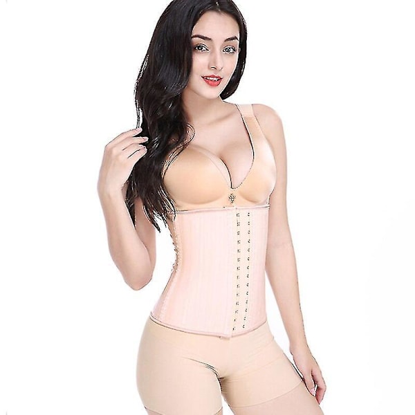 Latex Midjetränare Korsett 25 Stålfjädrar Kroppsskulpterande Shapewear för Kvinnor - 5XL Hudfärg