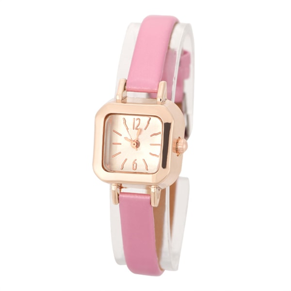 Moderigtigt kvindes armbåndsur Analog PU-armbåndsur (rosa)