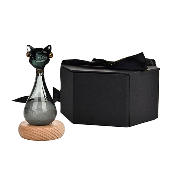 Väderprediktor Kattflaska Svart Ergonomisk Robust Glas Väderprediktor för Vardagsrum Kök