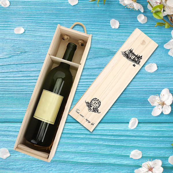 Retro rött vin flasklåda Bärbar delikat trä förvaringsbehållare presentfodral dekoration
