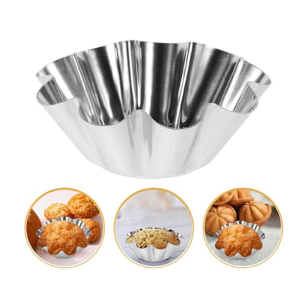Terte muffinsform kompatibel med baking 60 stk. blomsterformer i rustfritt stål Silver