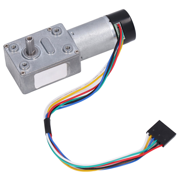 Hög torsion snäckväxelmotor fullmetall självlåsande kodare reducerande motor Enkelaxel 90 RPM DC6V