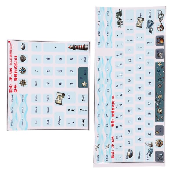 2st Keyboard Stickers Universal Durable Scratch Resistant Frosted Process Mechanical Keyboard Decals Keycaps Stickers
