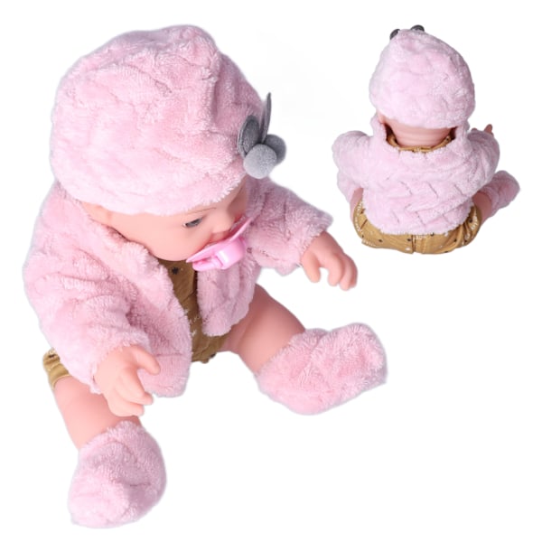 Realistisk Reborn Baby Doll Mode 12in Tvättbar vit flicka mjuk kroppsleksak för barn FödelsedagspresentQ12G-003C-026 Rosa