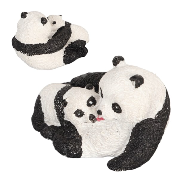 Panda Statue Simulation Innovativ Dekorativ Håndmalet Mini Panda Figur til Udendørs Have Hjem Bil