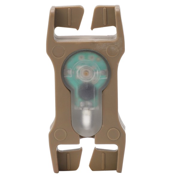 Ulkoilu Mini Survival Light IPX8 Vedenpitävä turvasignaalivalo 2,5 cm leveälle hihnalle, mutaväri pohja, punainen valo