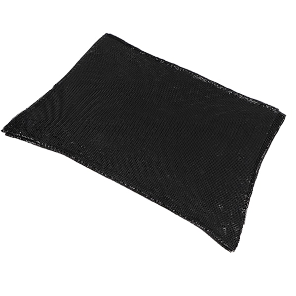 Strass Tyg 45x150cm Svart Glänsande Utsökt Metall Paljetter Mesh Tyg Flexibel Aluminiumplåt