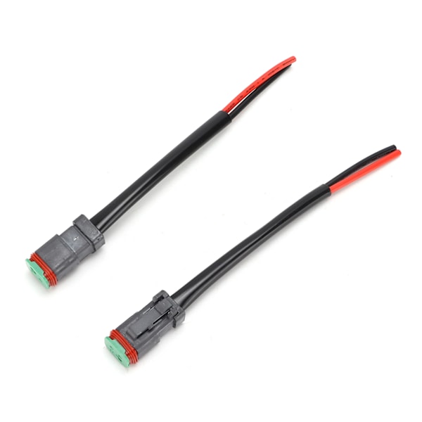 2 stk DT 2-pins Han- og Hunnkoblingssett IP68 Vanntett for LED Arbeidslys Lysstang