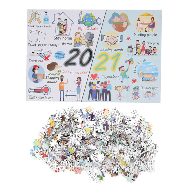 1000st 2021 DIY Pussel Set Vuxna Väggdekoration Fira 2020 Barn Roliga LeksakerE Typ