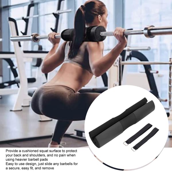Barbell Pad til Squats, Lunges, Hip Thrusts - Nakke- og Skulderstøtte - Sort