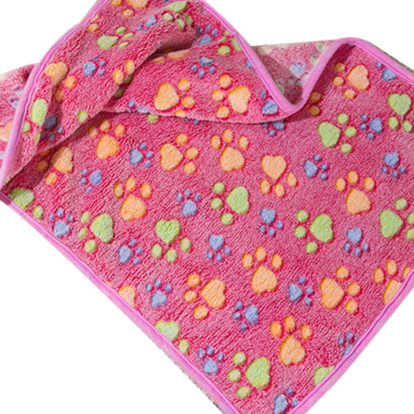 Hundtäcke Söta klotryck på rosa termisk mjuk fiber Bekväm kattsömnfilt för husfamilj inomhusklotryck på rosa M(23.6x15.7in)